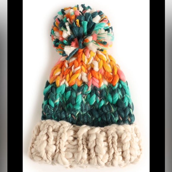 Zara knit chunky winter Pom Pom beanie hat - Picture 3 of 9